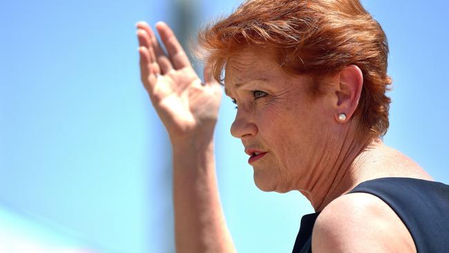 Senator Pauline Hanson travelled to Townsville to visit the pre-polling booth ahead of the 2020 state election. PICTURE: MATT TAYLOR.