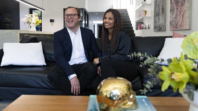 Ben and Ramona Johnston at home in Bondi. Picture: Nikki Short