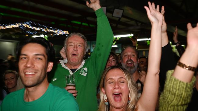 Greens supporters celebrate election results in Brisbane. Picture: Dan Peled/Getty Images