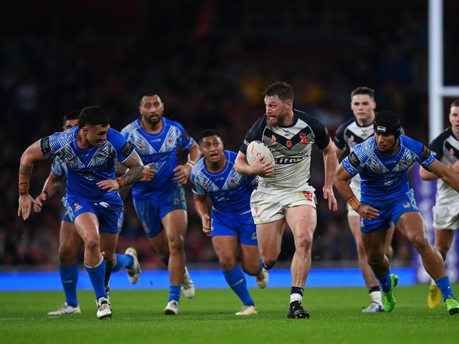 Elliott Whitehead in action for England at the World Cup. Picture: Gareth Copley/Getty Images