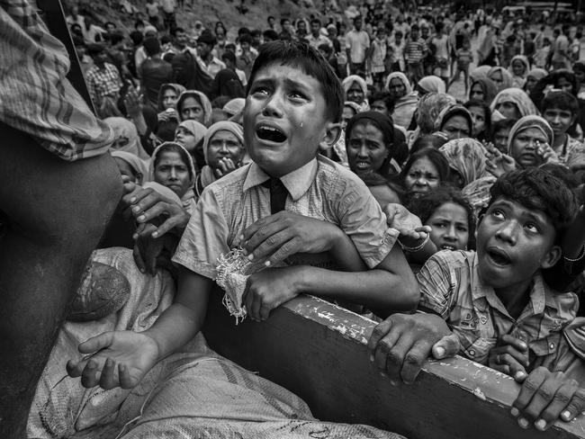 ‘Clearance operations’ against Rohingya Muslims in Myanmar conducted by the Burmese army led to hundreds of thousands of refugees fleeing into Bangladesh on foot or by boat. Many died in the attempt. In Bangladesh, refugees were housed in makeshift settlements. Picture: Kevin Frayer/Getty Images/World Press Photo