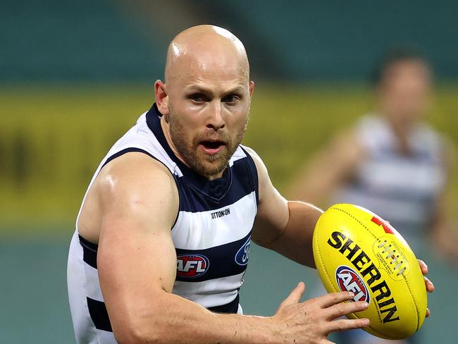 Geelong's Gary Ablett  during the AFL match between the Geelong Cats and Brisbane Lions at the SCG on 9th July 2020, Sydney. Picture. Phil Hillyard