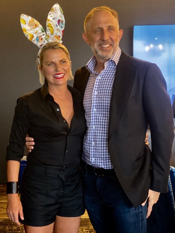 Ms Monaghan with Playboy Enterprises CEO Ben Kohn. Picture: Supplied