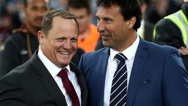 Kevin Walters and Laurie Daley share a laugh.