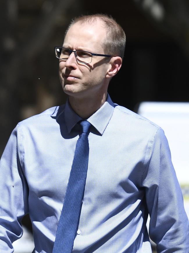 Luke Tregloan pictured at Adelaide Magistrates Court. Tregloan is a professional producer who last year launched a kids' app Picture: NCA NewsWire / Naomi Jellicoe