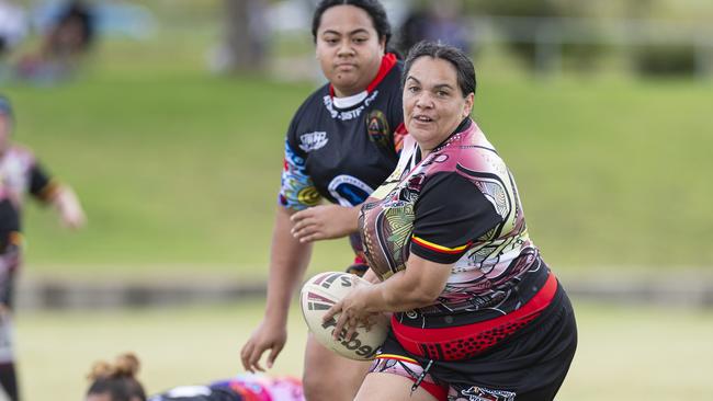 Jessica Sampson of Toowoomba Warriors against ATSiCHS – Sister Girls in the Warriors Reconciliation Carnival women's games hosted by Toowoomba Warriors at Jack Martin Centre, Saturday, January 18, 2025. Picture: Kevin Farmer