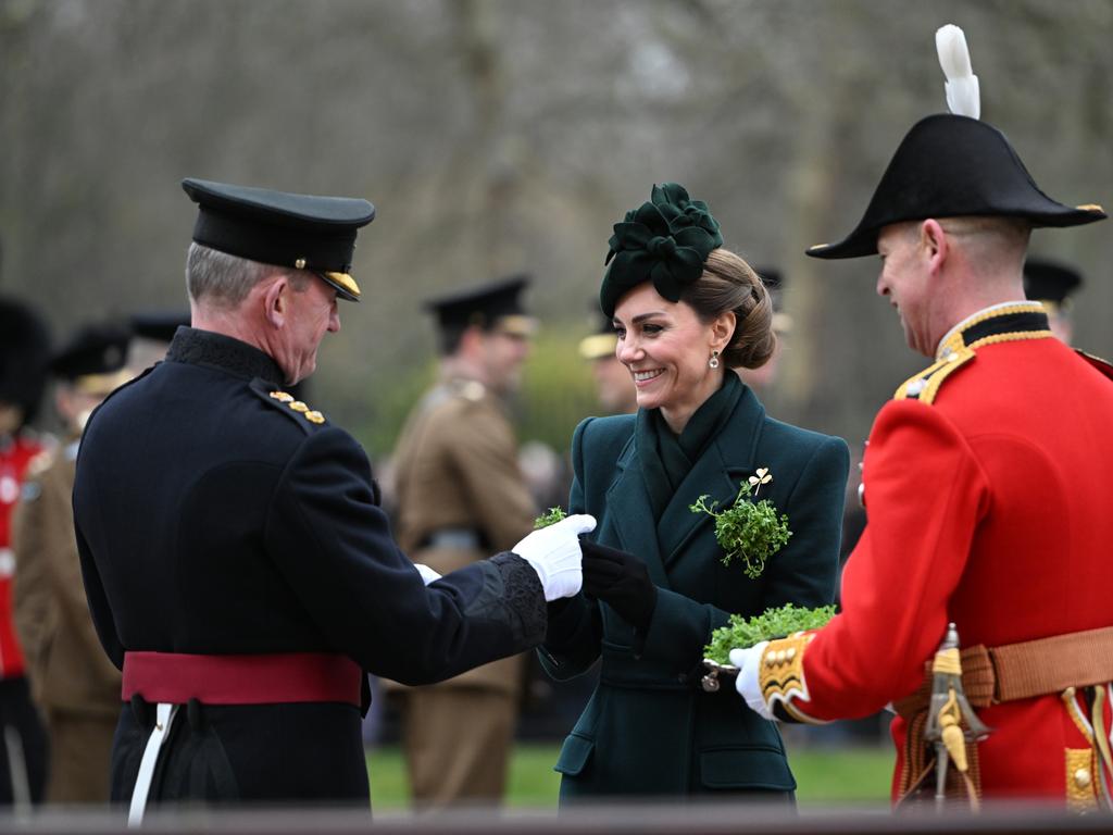 The Irish Guards certainly know how to celebrate St Patrick’s Day Picture: Getty Images