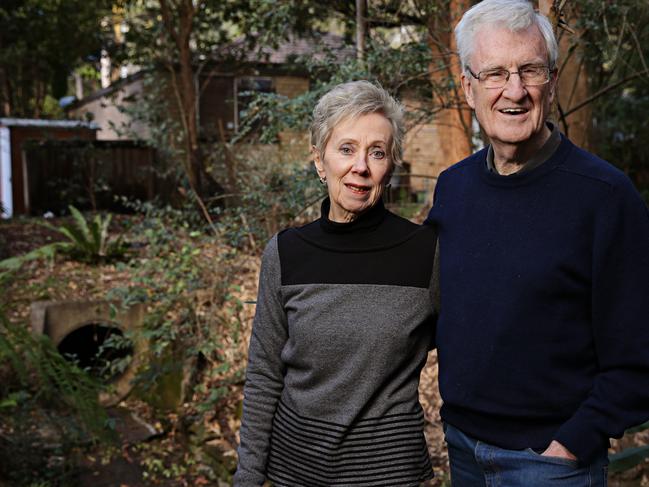 7/8/18 Ann and Russell Brown are streamwatch volunteers at Larool creek in Thornliegh which they found out was polluted. Picture: Adam Yip / Manly Daily