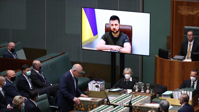 President of Ukraine Volodymyr Zelensky addressed the Australian parliament last week. Picture: NCA NewsWire / Gary Ramage