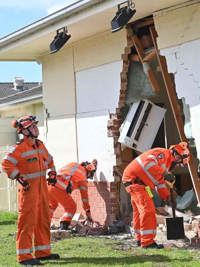 A huge hole has been left in the hospital wall. Picture: Keryn Stevens