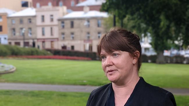 Labor health spokeswoman Sarah Lovell speaks to the media in Hobart on Thursday January 14, 2021.