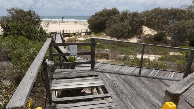 The broken boardwalk. Picture Mike Batterham