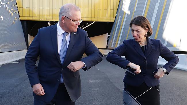 Prime Minister Scott Morrison and NSW Premier Gladys Berejiklian worked closely together until she stood down. Picture: Mark Metcalfe/Getty Images