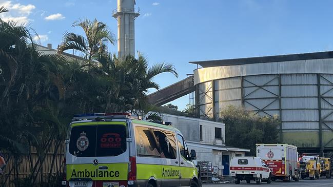A major Mackay region sugar mill has been evacuated after a fire broke out on its top floor.Six fire crew were called with three more on the way to the Marian Sugar Mill on Anzac Ave in Walkerston, West of Mackay at Â 3.10pm with reports of large black plumes of smoke coming out of the top level of the building, about 15m above ground.