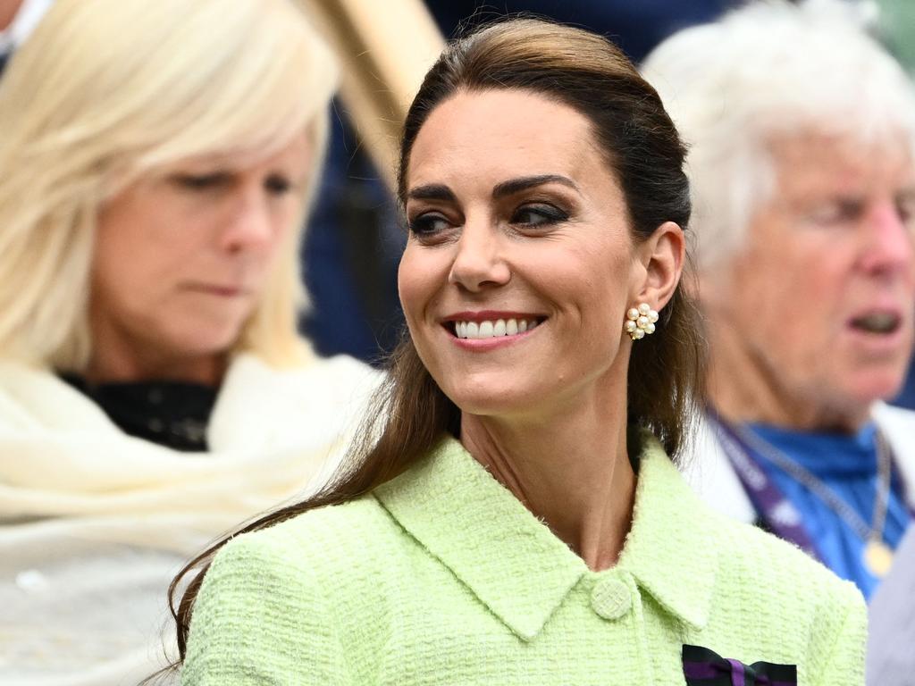 Catherine cheered, applauded and beamed during the women’s final. Picture: AFP