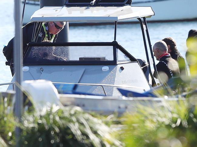 Police and emergency services at Queenscliff Boat Ramps after a incident. Picture: Alan Barber