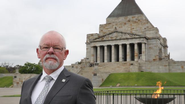 CEO of the Shrine of Remembrance Dean Lee says said the rainbow projection is consistent with the building’s ‘enduring purpose’ of honouring service. Picture: David Crosling