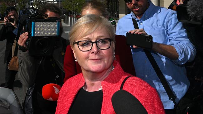 Liberal senator Linda Reynolds leaves the ACT Supreme Court in October 2022. Picture: AAP