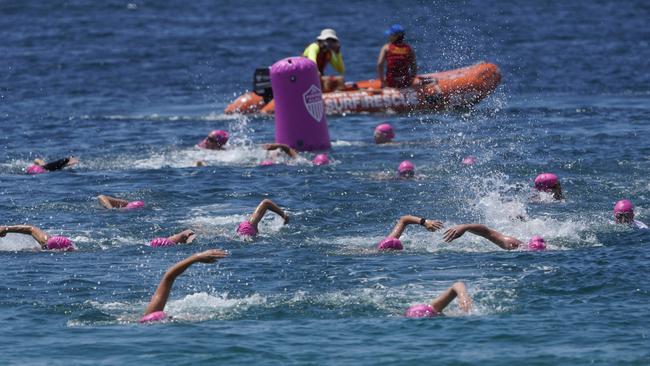 Swimmers battle it out for position. Picture: Valeriu Campan