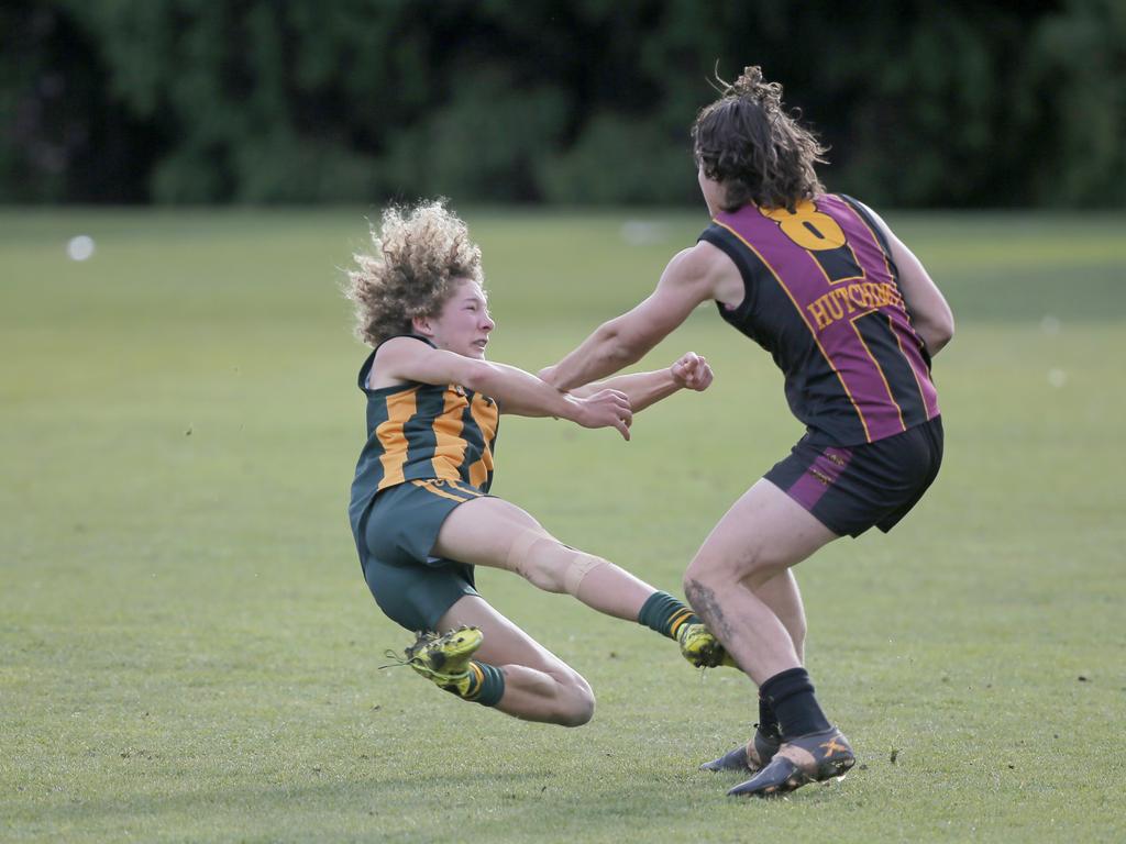 Hutchins 2nd XVIII versus St Patricks in the Sports Association of Independent Schools Australian Rules grand final. Picture. PATRICK GEE