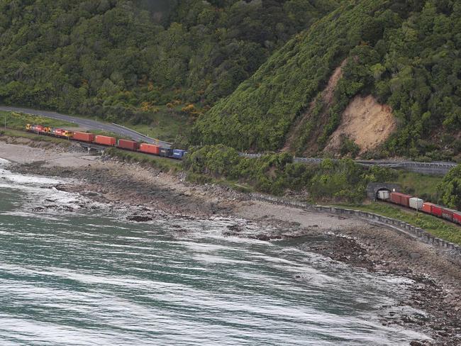 Tidal surges have been felt across the South Island with a 2 metre wave recorded in Kaikoura. Picture: AFP PHOTO / POOL / MARK MITCHELL