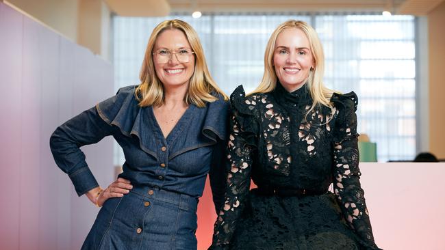 Aussie Sunscreen brand Ultra Violette founders Bec Jefferd and Ava Chandler-Matthews in their Melbourne office. Photograph by Louis Trerise.