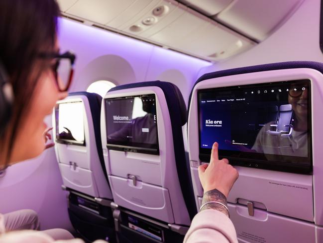 Air New Zealand launch of newly retrofitted Boeing 787.  New Economy Seat Air New Zealand  with new Economy Inflight Entertainment screens.. Picture: Air New Zealand