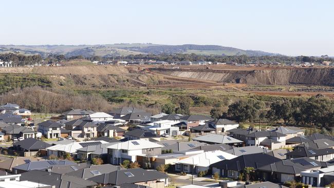 Civil and housing construction under way at the Gen Fyansford housing estate at Geelong.