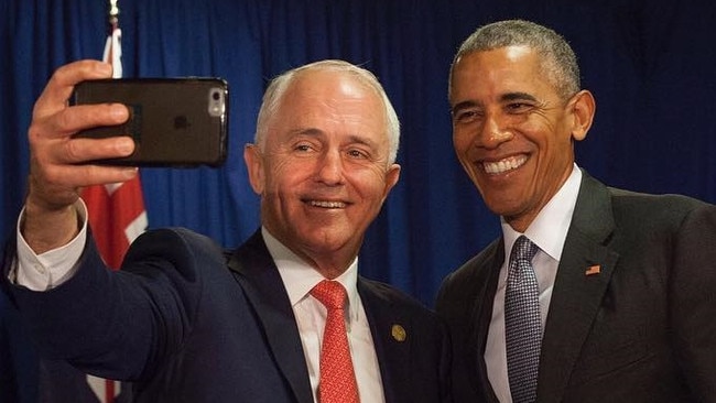 Malcolm Turnbull and Barack Obama in Peru in 2016.