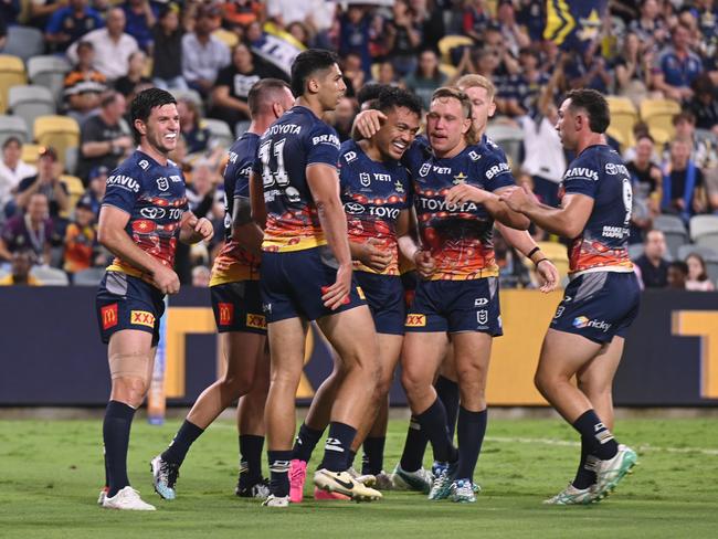 The Cowboys got off to a fast start, scoring 20 points in the first 16 minutes, but took their foot off the throat. Picture: NRL Imagery