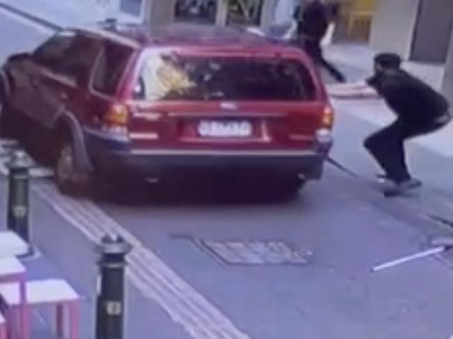 Bystanders tried to stop the man driving off.