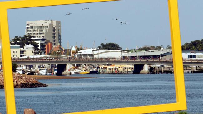 Newcastle Harbour is framed in part of a public art installation at Linwood Foreshore Park in Maryville, Newcastle