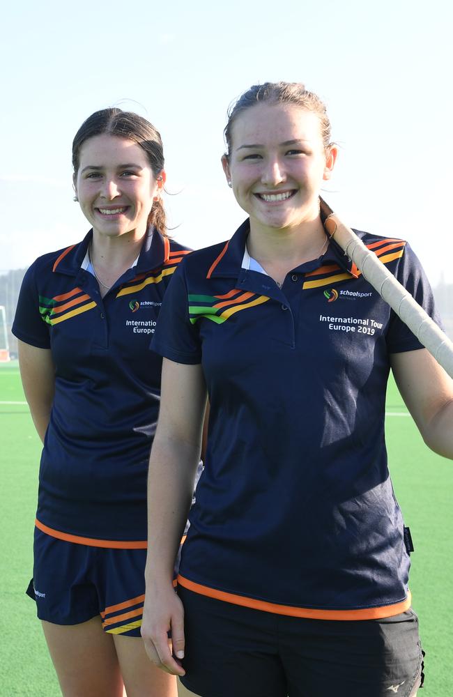 Mackay hockey players Claire Colwill and Jordan Bliss were selected into the Australian Under-16 to compete in South Africa. Photo: Aidan Cureton.