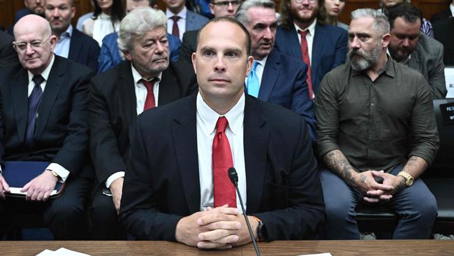 Former UAP Task Force National Reconnaissance Officer Representative David Grusch made bold allegations against the US government at a congressional hearing. Picture: Brendan Smialowski/AFP.