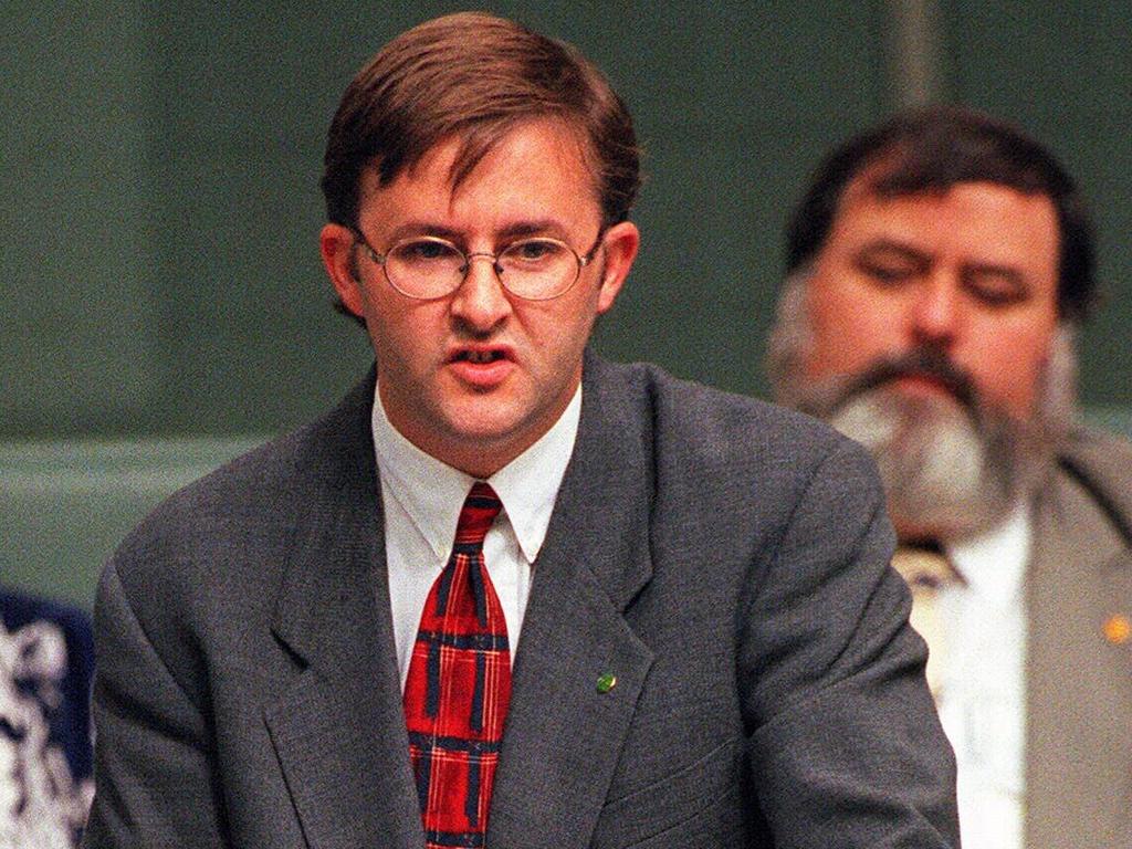 Anthony Albanese in federal parliament in 1996.