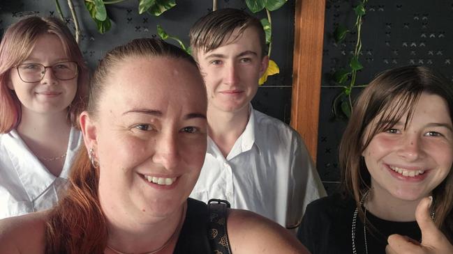 Bek Eddy with her three children. (Left) Jodie-Lee, Beau and Haylee. Picture: Supplied