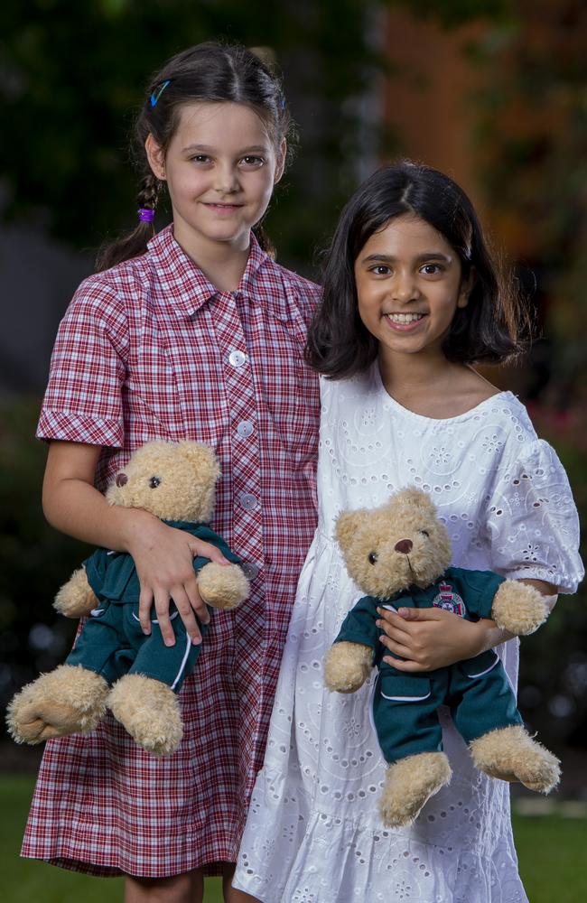 Evie Watson and Leenah Ali, 7. Picture: Jerad Williams