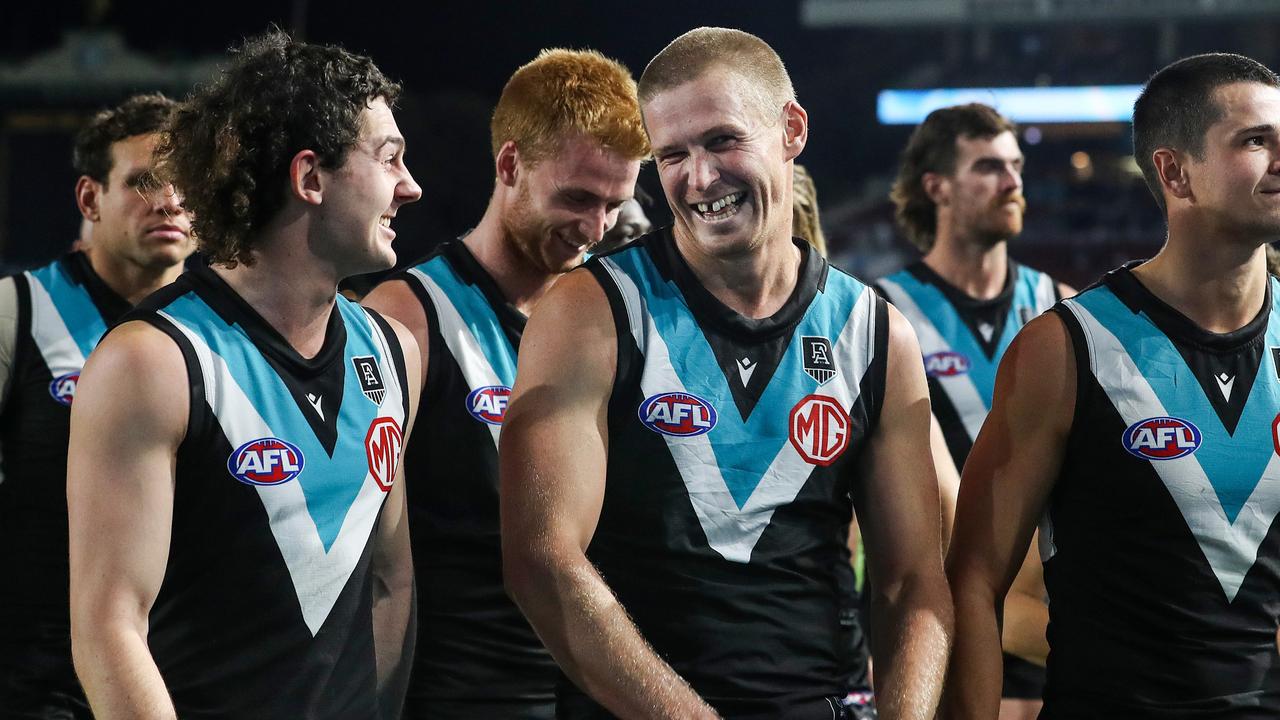 Port Adelaide are in pole position to take out the 2021 premiership (Photo by Sarah Reed/AFL Photos via Getty Images).