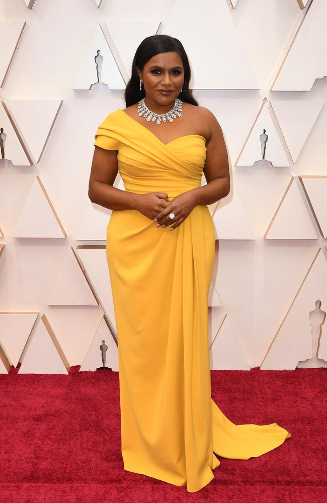 Mellow yellow Mindy Kaling. Picture: AFP