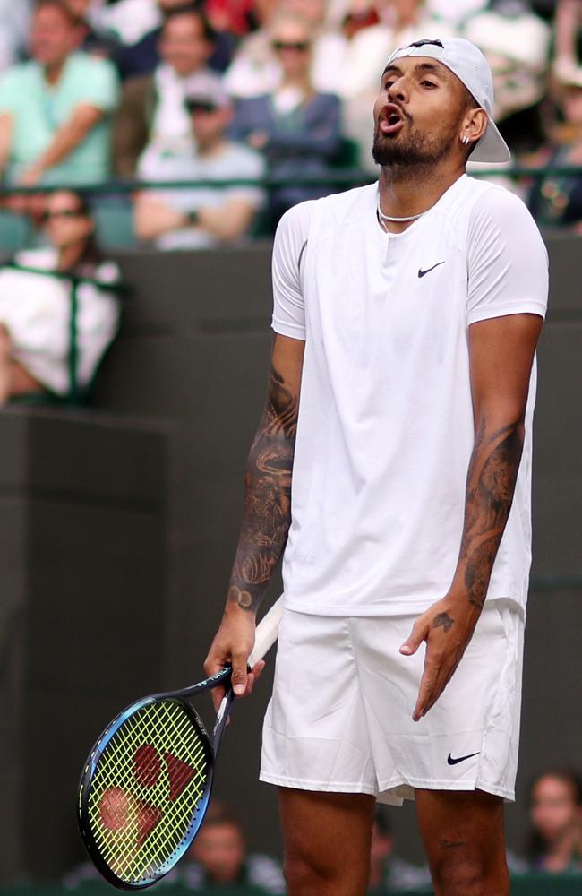 Nick Kyrgios was a frustrated man. (Photo by Clive Brunskill/Getty Images)