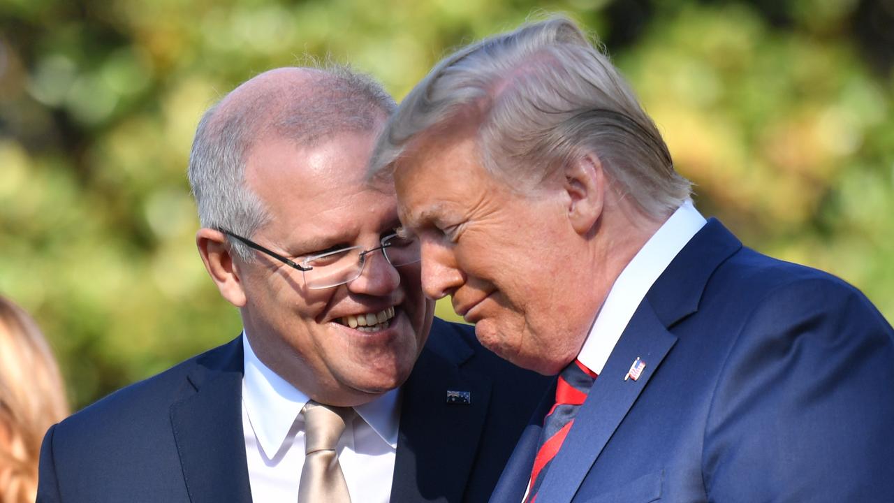 Former prime minister Scott Morrison with then US president Donald Trump at the White House in September 2019. Picture: Mick Tsikas