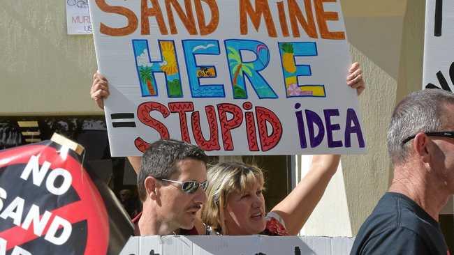 Sand mine opponents attend the Nambour Council Chambers, where the proposed development was rejected. Picture: Warren Lynam