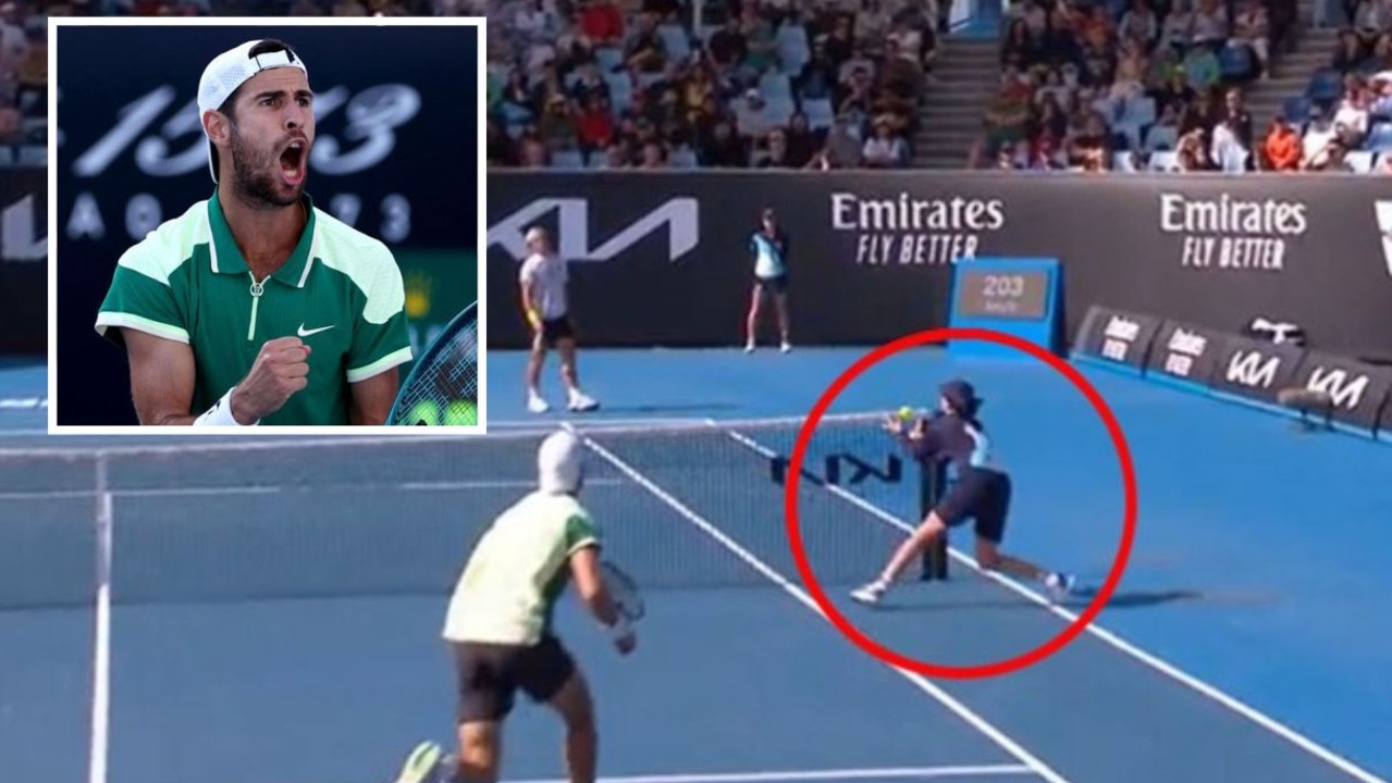 Karen Khachanov wasn't happy after a ballkid's innocent mistake.