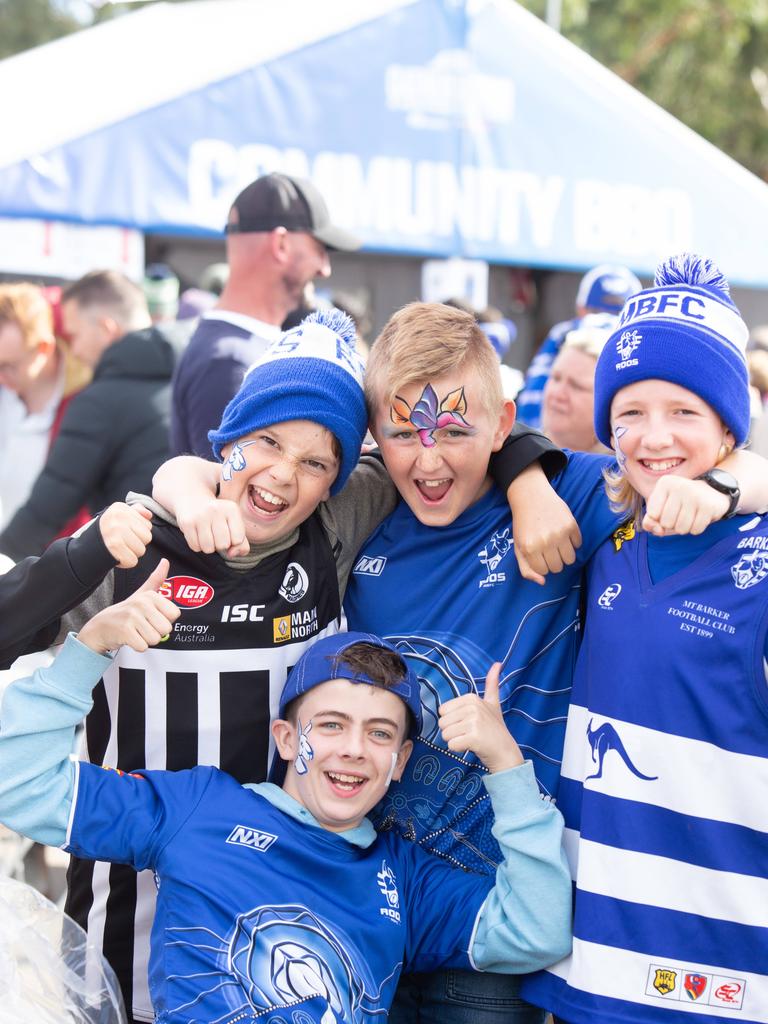 Footy fans soak up the action in SA for Saturday’s offering of Gather Round clashes. Picture: Brett Hartwig