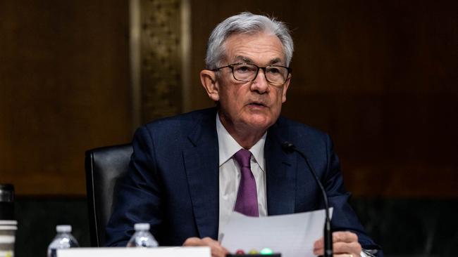 US Federal Reserve chairman Jerome Powell. Head of Australian equities at fund manager T. Rowe Price, Randal Jenneke, says central banks are following market expectations with many, particularly the Fed, ’well behind the curve on fighting inflation’. Picture: Pool / AFP