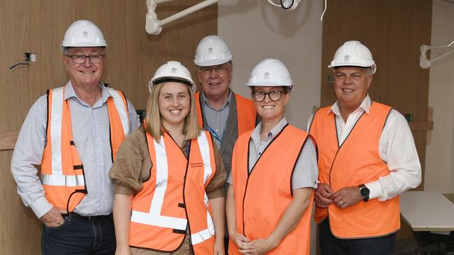 Member for Mundingburra Les Walker, board chair Tony Mooney, North Queensland Persistent Pain Management Service clinician Dr Hannah Bennett, member for Thuringowa Aaron Harper and North Queensland Persistent Pain Management Services clinical nurse consultant Fiona Whaley