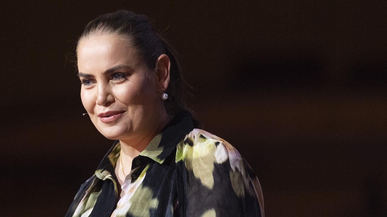 Author and tennis legend Jelena Dokic speaking at St Andrew's Toowoomba Hospital Ball at The Empire on Friday, November 1, 2024. Picture: Kevin Farmer