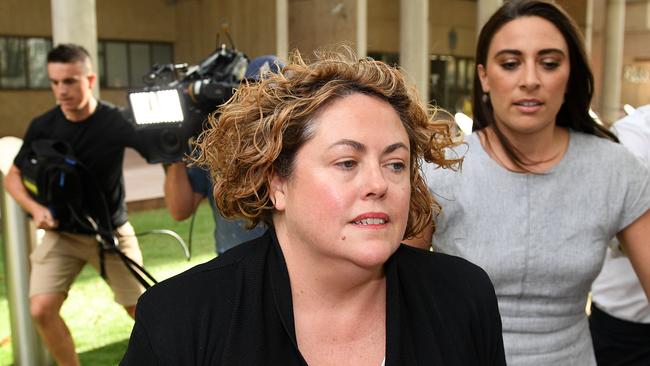 Former NAB executive staffer Rosemary Rogers is released on bail from Sydney Police Centre at Surry Hills, in Sydney, Tuesday, March 5, 2019. The former chief of staff to ex-NAB boss Andrew Thorburn, faced Sydney's Central Local Court on Tuesday accused of accepting bribes during the latter years of her two-decade career at the bank and has been granted strict bail. (AAP Image/Dan Himbrechts) NO ARCHIVING