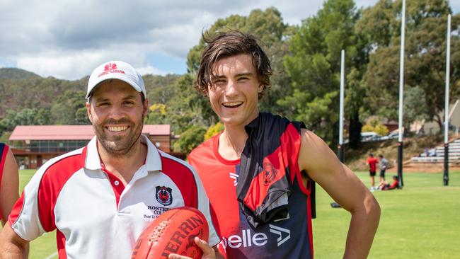 Rostrevor coach James Allan (left) will be hoping team captain Jayden Gale (right) can lead his side to success on Saturday.