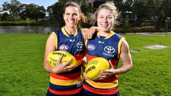 Adelaide marquee players Chelsea Randall and Kellie Gibson. Picture: Mark Brake